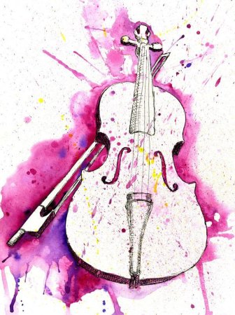 Музыкальные инструменты акварель