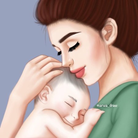 Мама и малыш арт