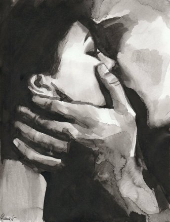 Картина мужчина и женщина обнимаются