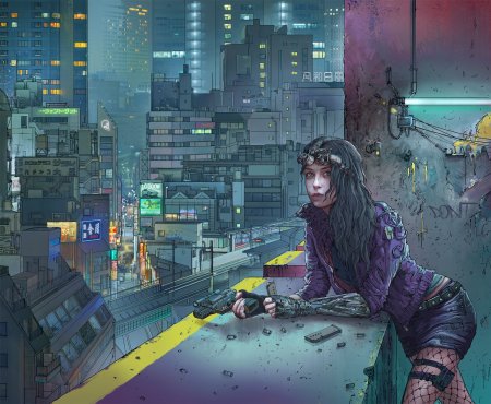 Cyberpunk 2077 аниме арт