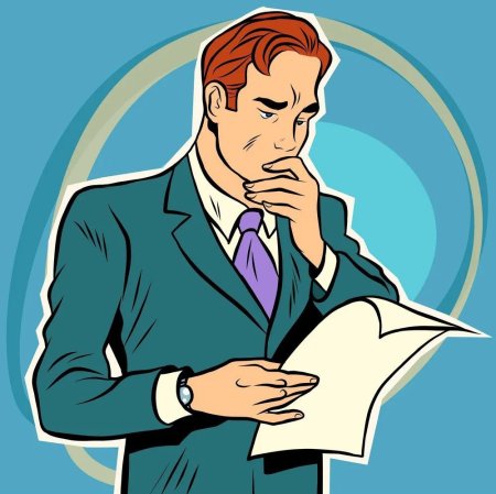 Человек с документами арт