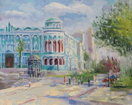 Дом Севастьянова Екатеринбург акварель