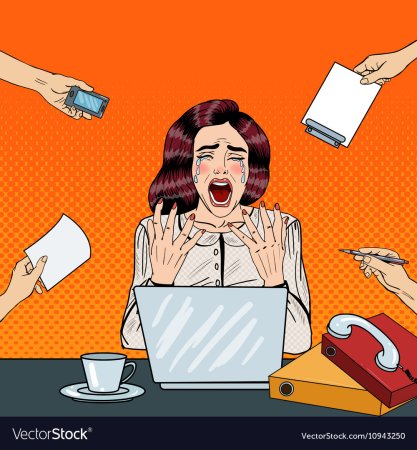 Девушка стресс поп арт