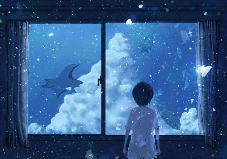 Ночное небо в окне