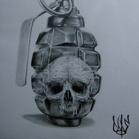 Граната череп