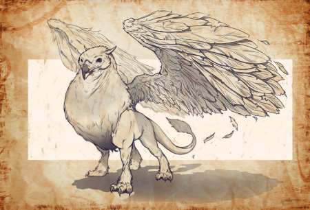 Грифон сидит