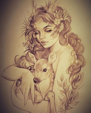 Артемида богиня эскиз