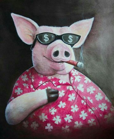 Свинья арт