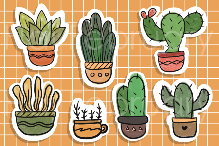 Милые Стикеры суккулентов
