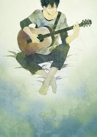 Аниме парень с гитарой