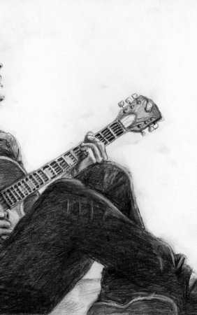 Парень с гитарой арт