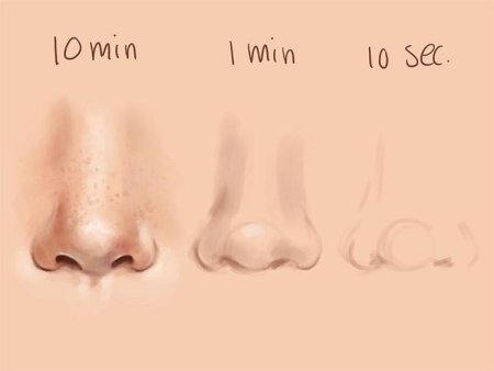 Нос нарисованный на планшете