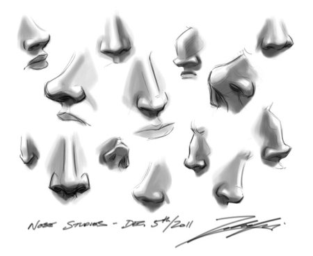 Стилистики рисования носа