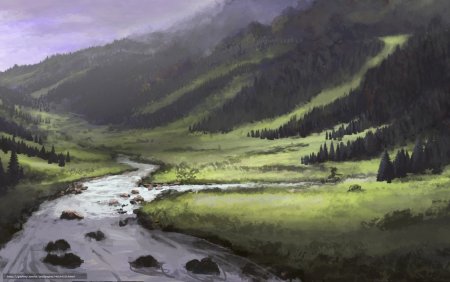 Лесная речка арт