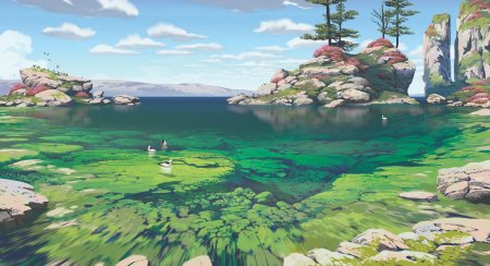 Хаяо Миядзаки лес ручей вода озеро река