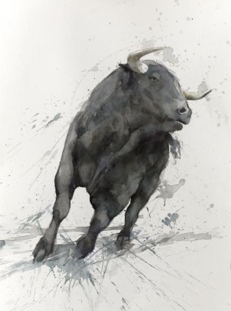 Живопись разъяренные быки