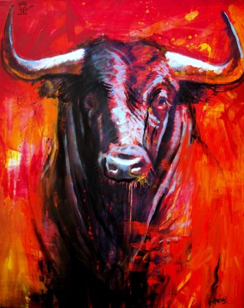 Таурус бык масляная живопись