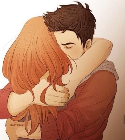 Любовь рыжая девочка и парень брюнет