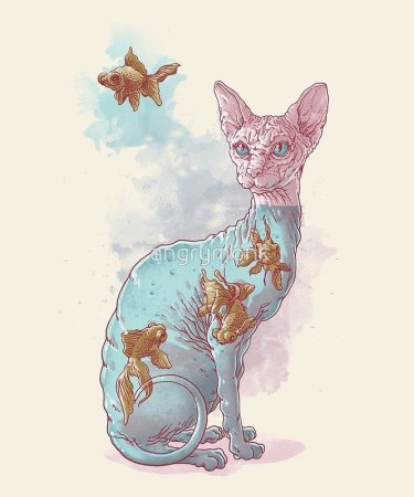 Стилизованные коты арты