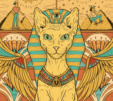 Кот сфинкс арт