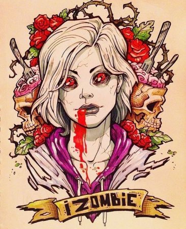 Девушка зомби эскиз тату