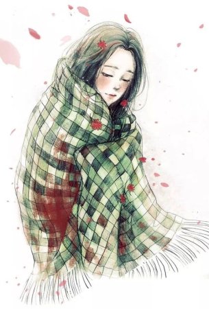 Девушка в пледе арт