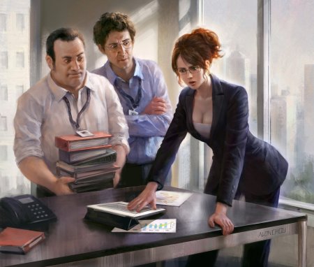 Женщина в офисе арт