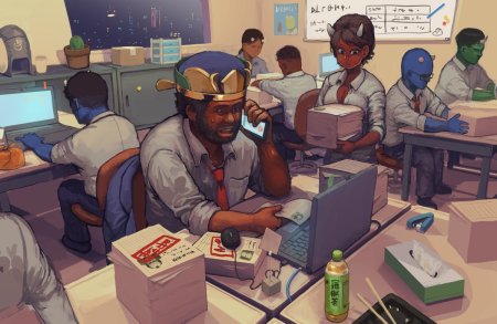 Человек в офисе арт