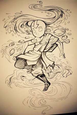 Аватар Легенда об Аанге для срисовки