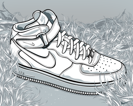 Nike Air Force 1 drawing
