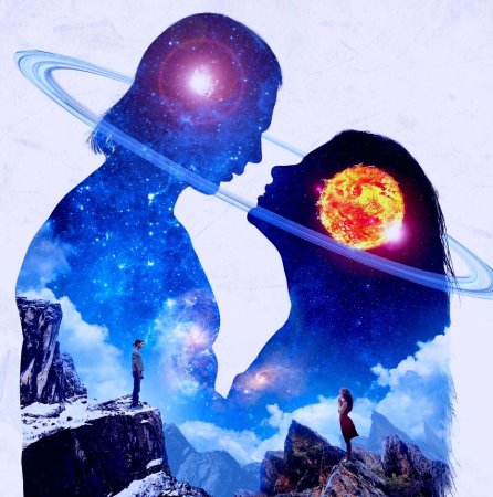 Мужчина и женщина космос