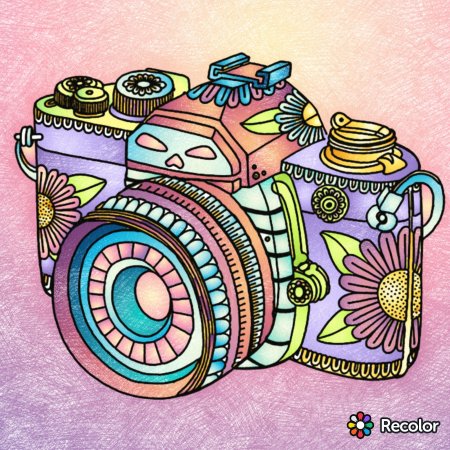 Фотоаппарат акварель