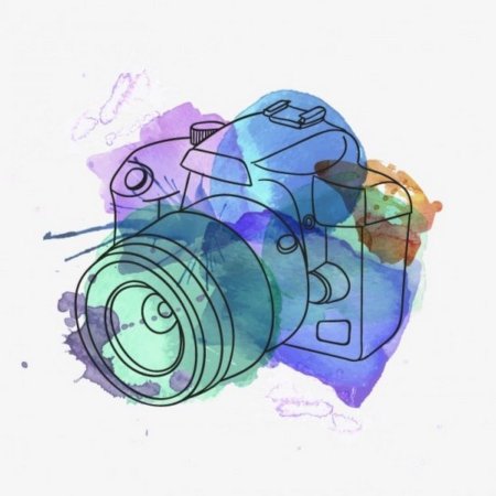 Винтажный фотоаппарат рисунок