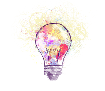 Лампочка акварель