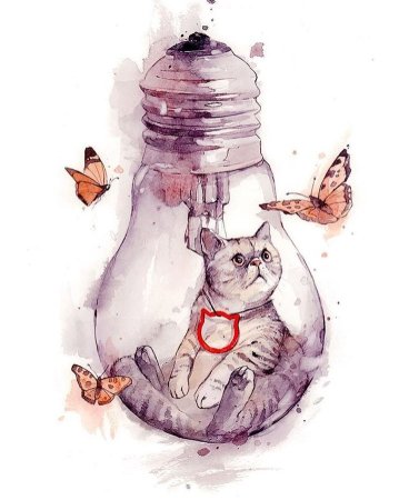 Лампочка акварель