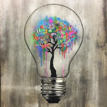 Лампочка акварель