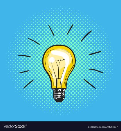 Лампочка в стиле поп арт