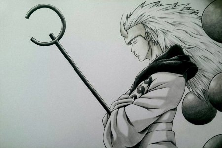 Рисунок Мадары карандашом