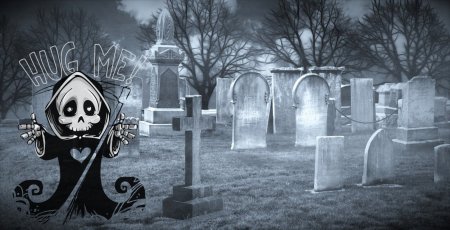 Кладбище мультяшный фон