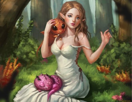 Красавица арт в лесу