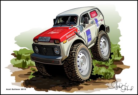 Нива 4х4 вектор оффроуд