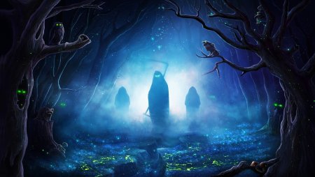 Ночной лес фэнтези