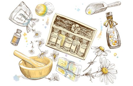 Натуральная косметика акварель