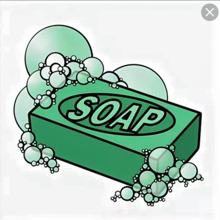 Нарисованное мыло на белом фоне