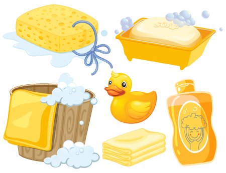 Мыло и полотенце на прозрачном фоне