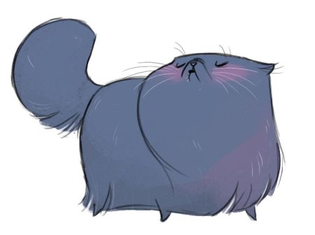 Толстый пушистый кот арт