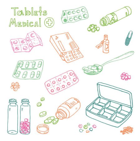Фон с таблетками и пилюлями рисунок
