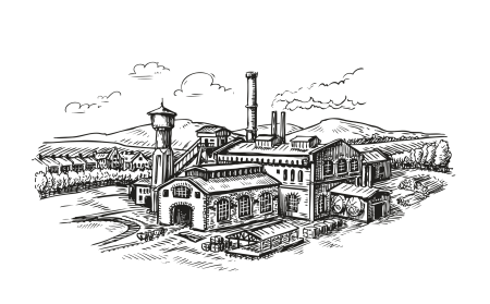 Завод нарисовать карандашом