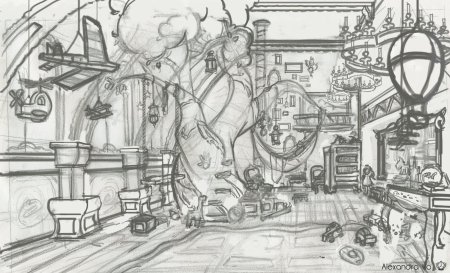 Нарисованный завод внутри