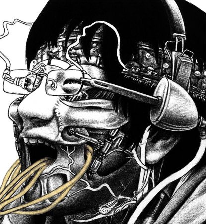 Техно киберпанк рисунок